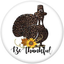 20MM Thanksgiving Print glass snaps buttons