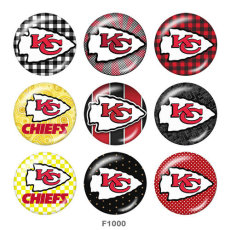 20MM team Sport glass snaps buttons