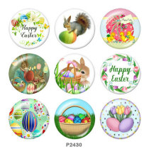 20MM Easter Print glass snaps buttons
