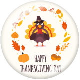20MM Thanksgiving Print glass snaps buttons