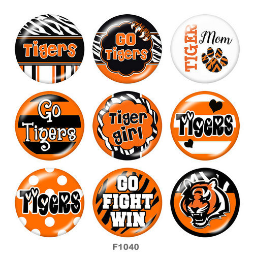 20MM team Sport glass snaps buttons