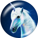20MM unicorn Print glass snaps buttons