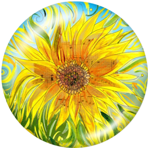 20MM  flower Print glass snaps buttons
