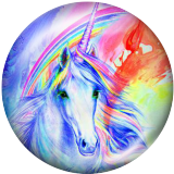 20MM unicorn Print glass snaps buttons