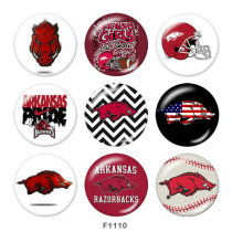 20MM team Sport glass snaps buttons