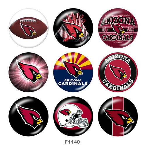 20MM team Sport glass snaps buttons