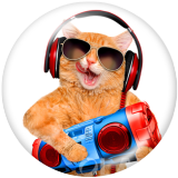 20MM cat  Print glass snaps buttons