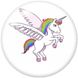 20MM unicorn Print glass snaps buttons