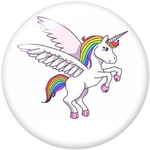 20MM unicorn Print glass snaps buttons