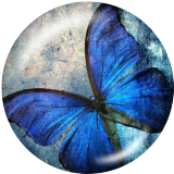 20MM butterfly Print glass snaps buttons