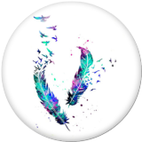 20MM butterfly Print glass snaps buttons