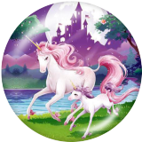 20MM unicorn Print glass snaps buttons