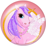 20MM unicorn Print glass snaps buttons