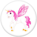 20MM unicorn Print glass snaps buttons
