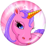20MM unicorn Print glass snaps buttons