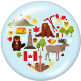 20MM Canada Print glass snaps buttons