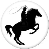 20MM Horseshoe Print glass snaps buttons