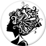 20MM hair stylist  Print glass snaps buttons