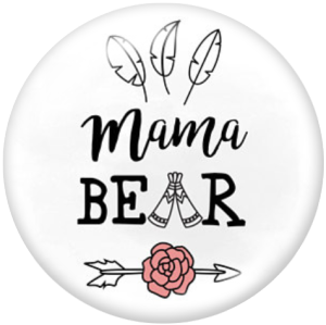 20MM MOM MAMA Print glass snaps buttons