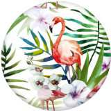 20MM Flamingo LOVE Print glass snaps buttons  Beach Ocean