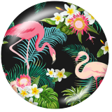20MM Flamingo LOVE Print glass snaps buttons  Beach Ocean