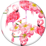 20MM Flamingo LOVE Print glass snaps buttons  Beach Ocean