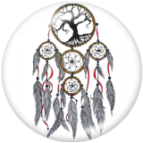 20MM Dream catcher Print glass snaps buttons