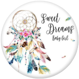 20MM Dream catcher Print glass snaps buttons