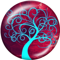 20MM Tree of life Print glass snaps buttons