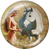 20MM unicorn Print glass snaps buttons