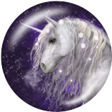 20MM unicorn Print glass snaps buttons