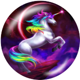 20MM unicorn Print glass snaps buttons