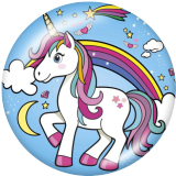 20MM unicorn Print glass snaps buttons
