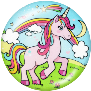 20MM unicorn Print glass snaps buttons