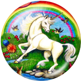 20MM unicorn Print glass snaps buttons