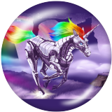 20MM unicorn Print glass snaps buttons