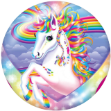 20MM unicorn Print glass snaps buttons