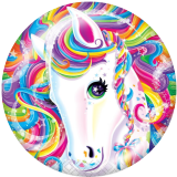 20MM unicorn Print glass snaps buttons