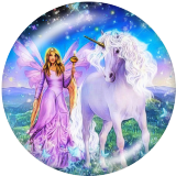 20MM unicorn Print glass snaps buttons
