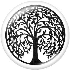 20MM Tree of life Print glass snaps buttons