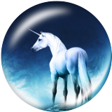 20MM unicorn Print glass snaps buttons