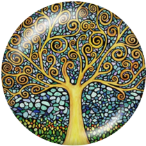20MM Tree of life Print glass snaps buttons