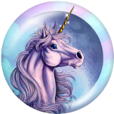 20MM unicorn Print glass snaps buttons