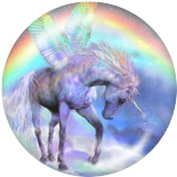 20MM unicorn Print glass snaps buttons