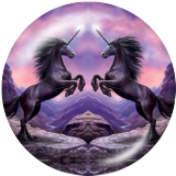 20MM unicorn Print glass snaps buttons