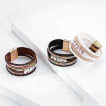 Fashion Bracelet girl Bohemian hand decoration holiday style multi layer leather Crystal Bracelet