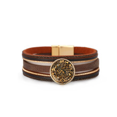 New women's bracelet multi layer leather lock multi layer Bracelet