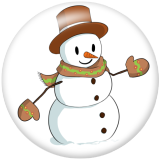 20MM Christmas Snowman  Print glass snaps buttons