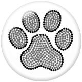 20MM Bear's paw Print glass snaps buttons