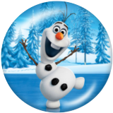 20MM Olaf  Print glass snaps buttons